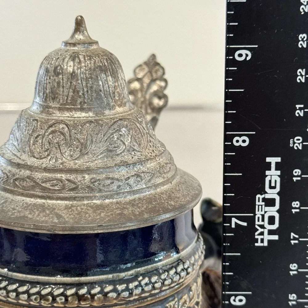 Vintage Original King 949 German Beer Stein Fox Handle Hunting Pewter Lid DBGM